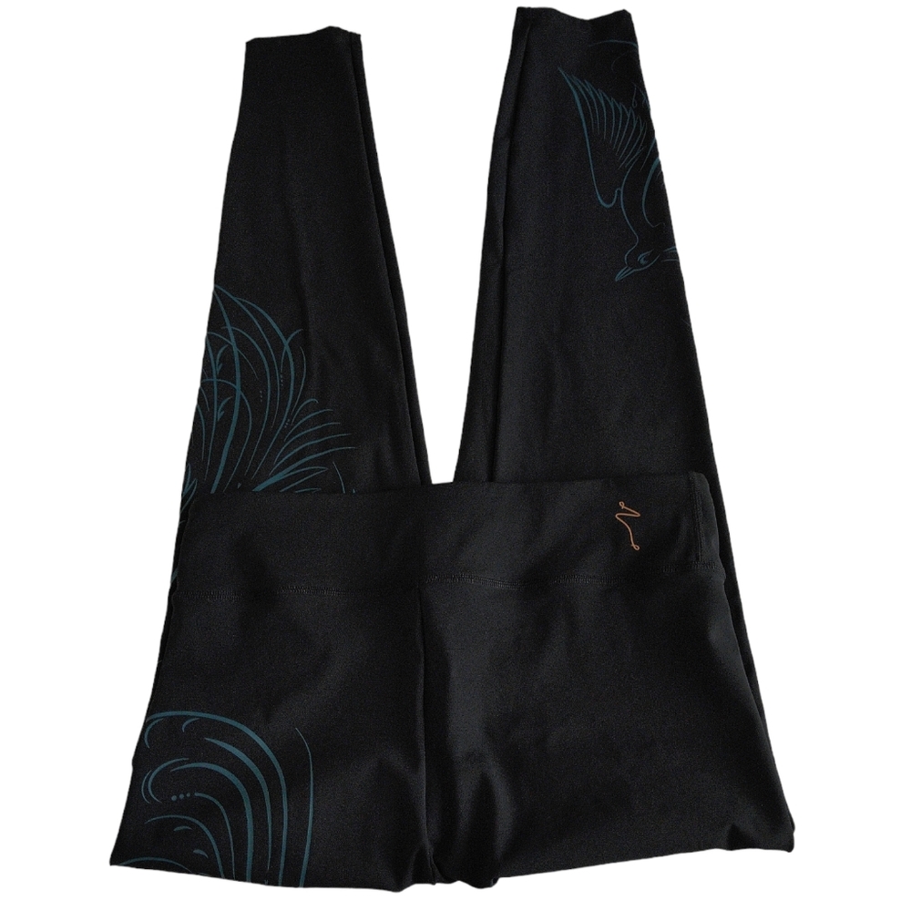 Zise Medium Black Bird Print Leggings